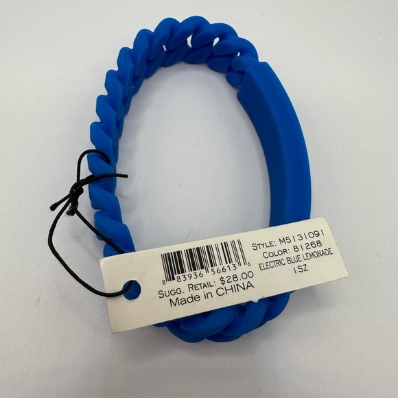 Marc by Marc Jacobs Electric Blue Lemonade Braided Silicone Bracelet NWT - Picture 4 of 4